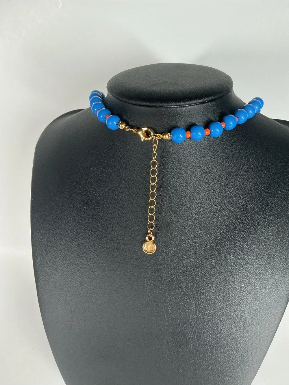 Blue Beaded Necklace with Colorful Fish and Starfish Charms - Women’s necklace